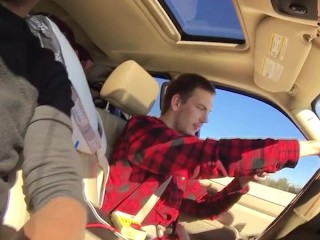 My best friend helps me while I drive him Home.