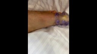 Perfect guy feet with sex toy
