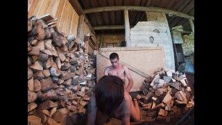 Housekeeper Gets Fucked in Wood Shed